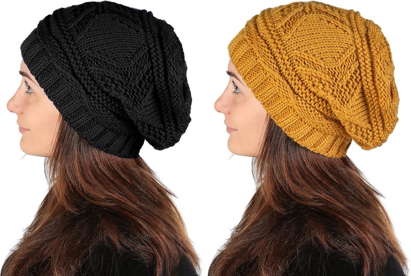 Lilax Knit Slouchy Oversized Soft Warm Winter Beanie Hat - Image 2
